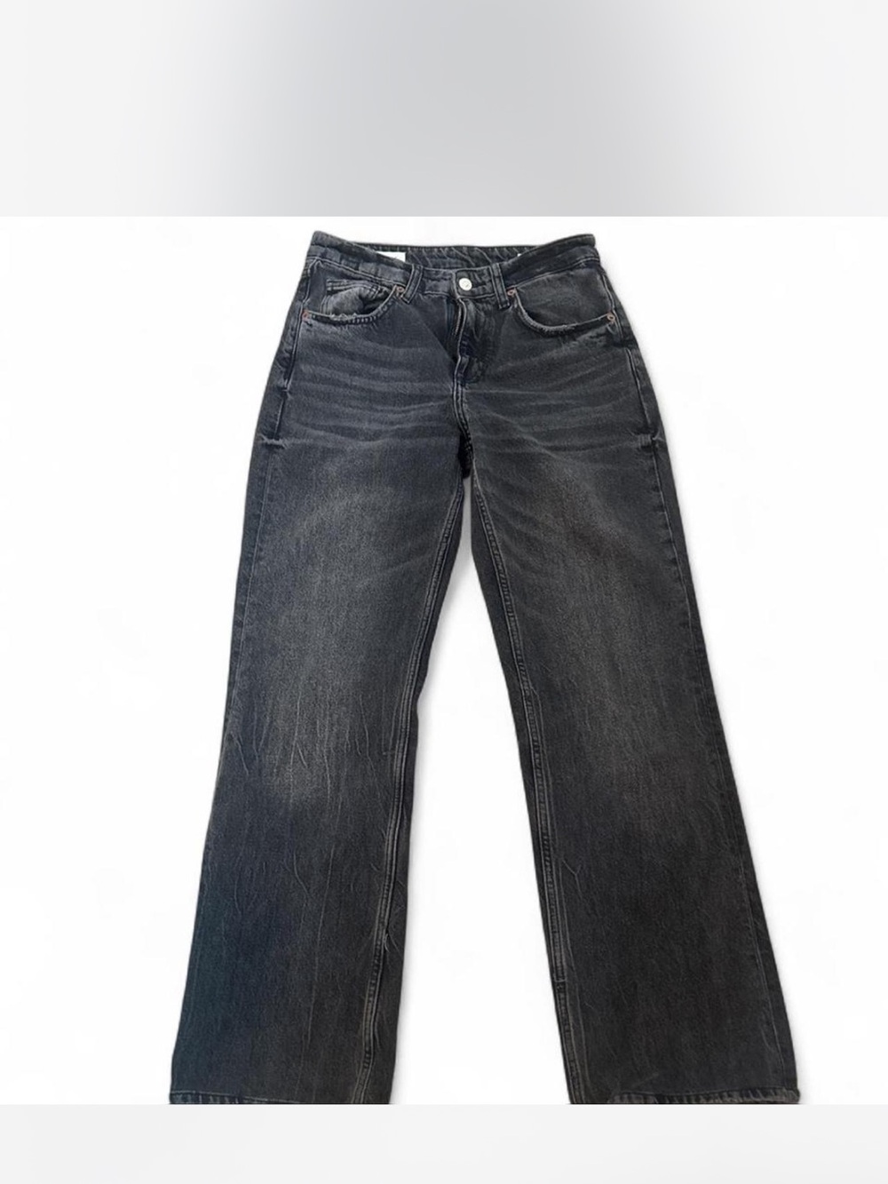 Zara Wide-Leg Black Fade Jeans